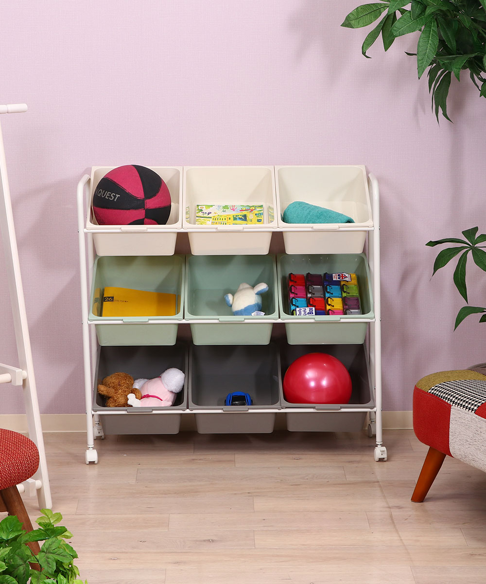 キッズラック color 9マス おもちゃ箱 不二貿易 | 収納ラック 収納