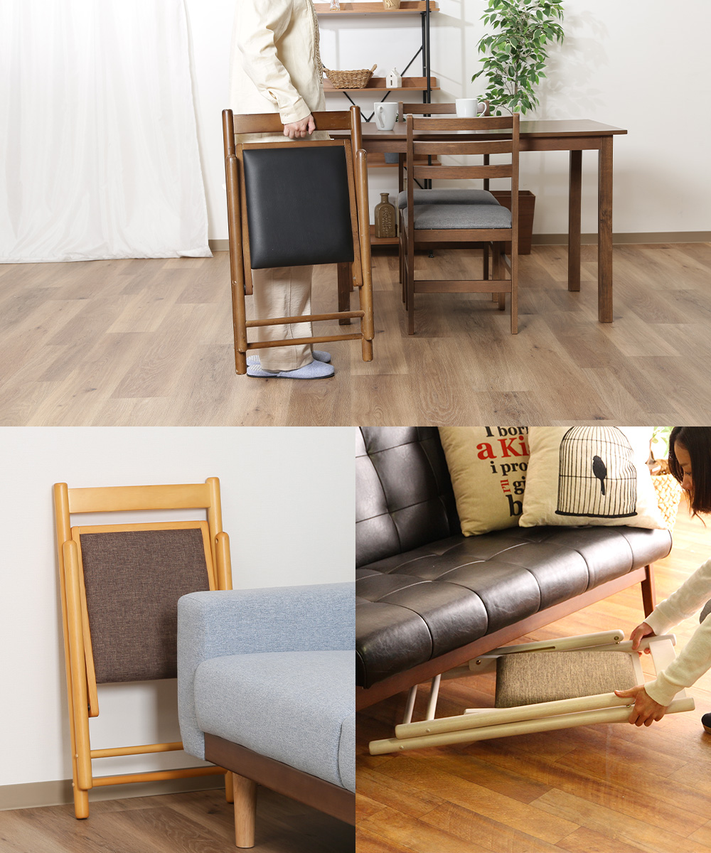 フォールディングチェアー ミラン 天然木 折りたたみ式 不二貿易