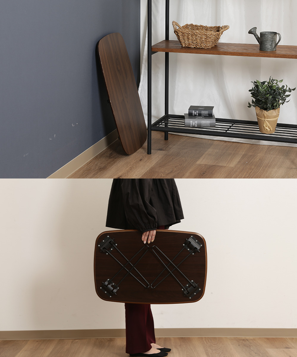 【新品アウトレット】北欧調折れ脚テーブル105cm×45cm ダークブラウン 折れ脚 ローテーブル トロン 6030 ダークブラウン 不二貿易 | ミニ
