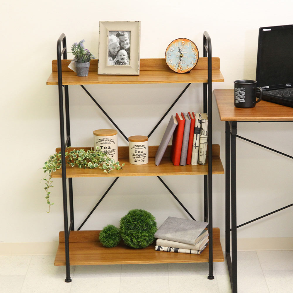不二貿易 マルチ シェルフ 3段 71×31×101cm 組立品 BE-B3 SMART