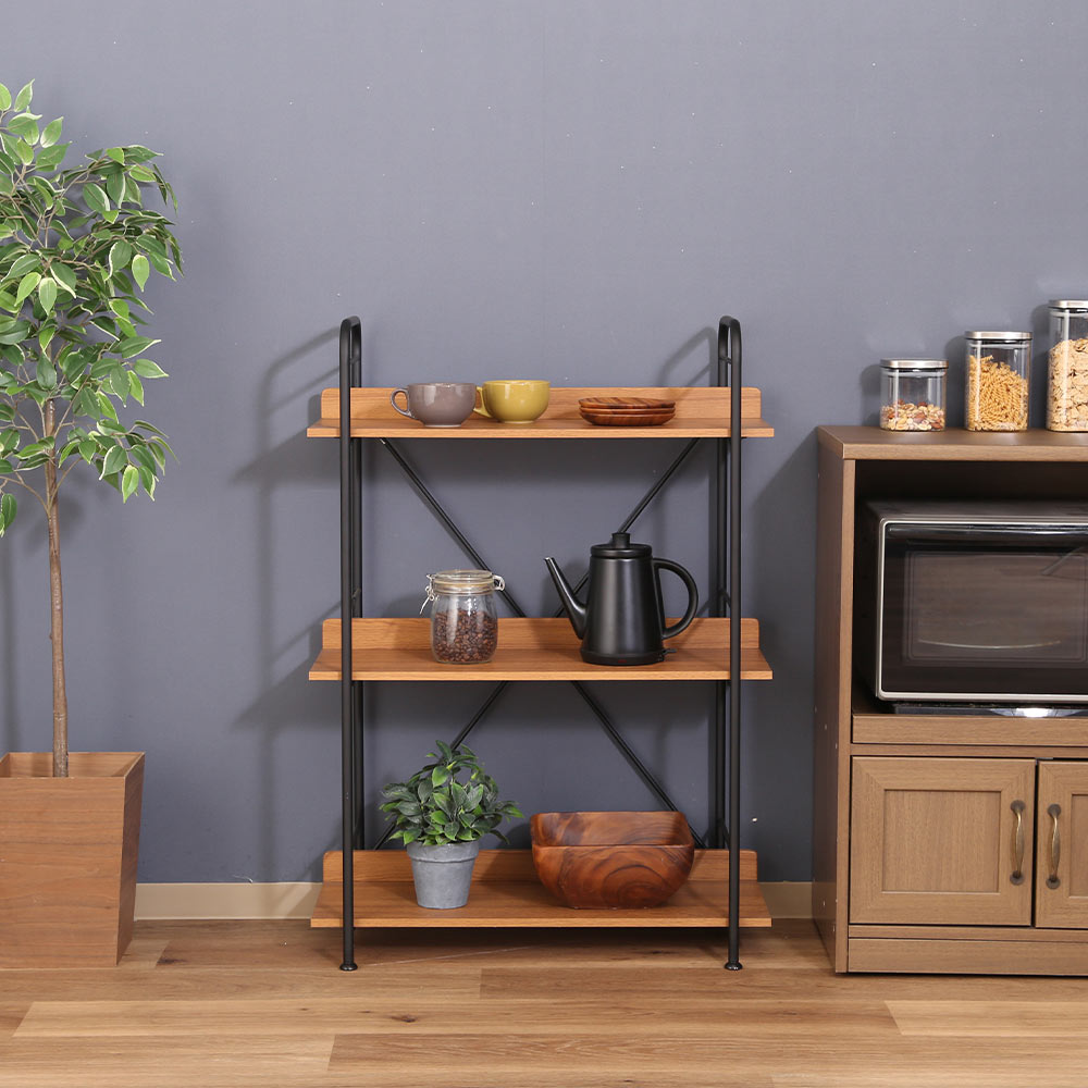 不二貿易 マルチ シェルフ 3段 71×31×101cm 組立品 BE-B3 SMART