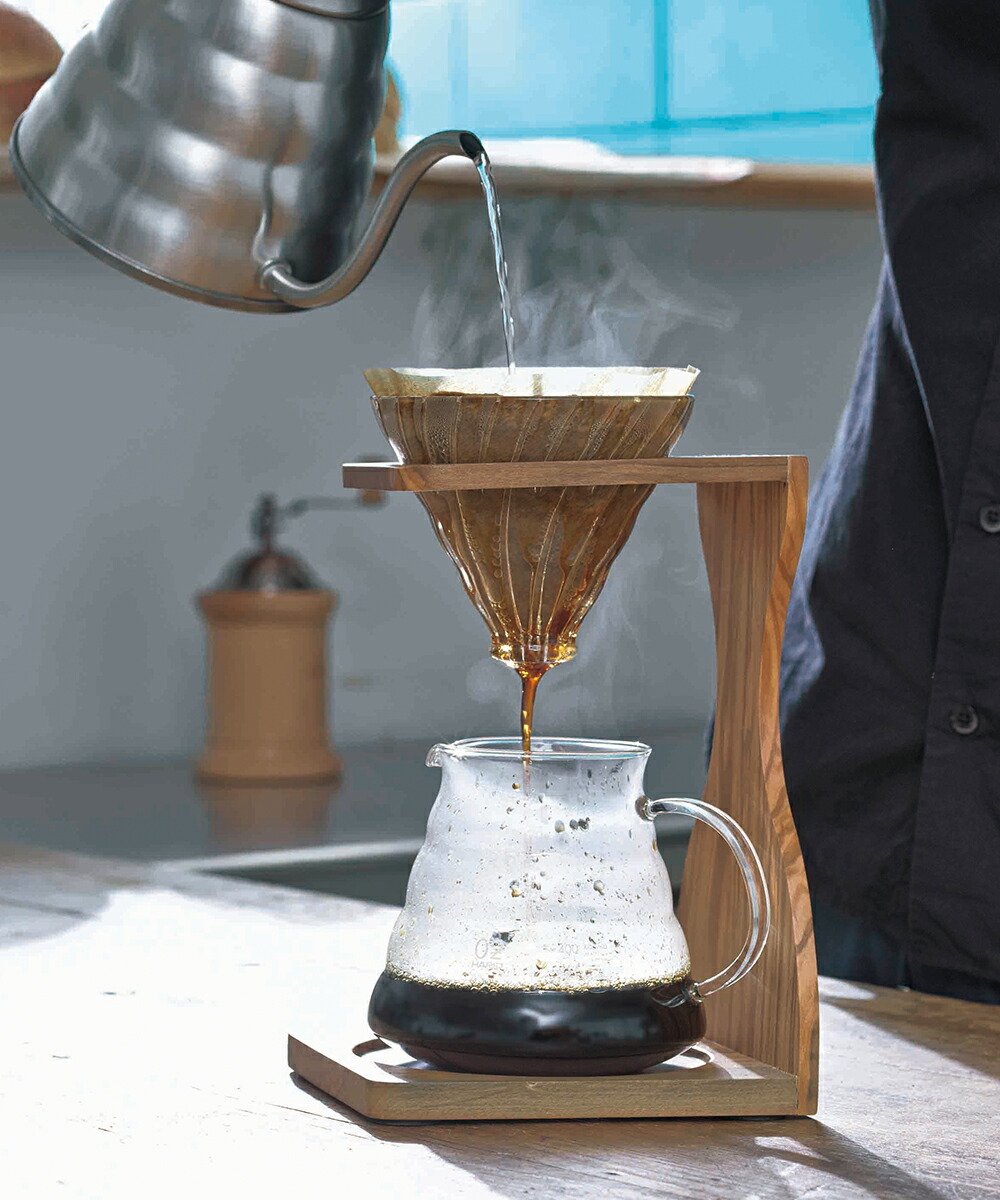 HARIO V60 オリーブウッドスタンドセット 1〜4杯用 ペーパーフィルター