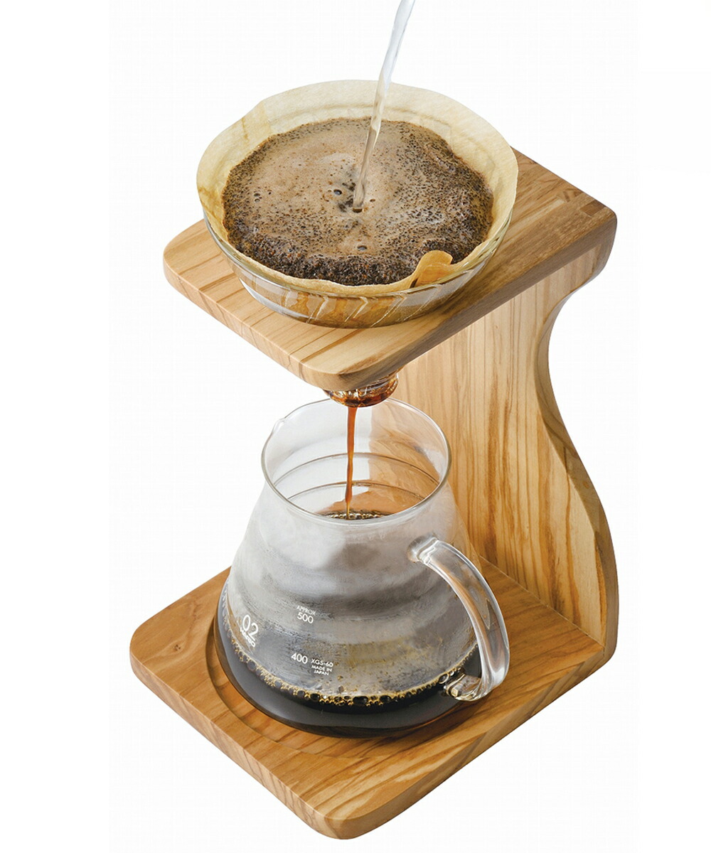 HARIO V60 オリーブウッドスタンドセット 1〜4杯用 ペーパーフィルター