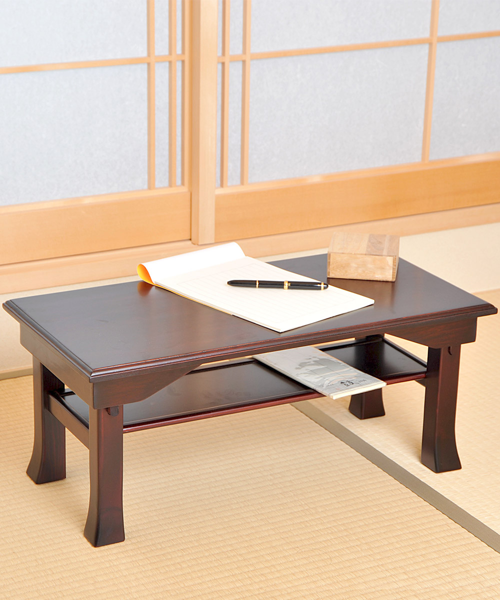 天然木 桐製 折りたたみ 便利机 小 完成品 SDX-600 ブラウン/ブラック