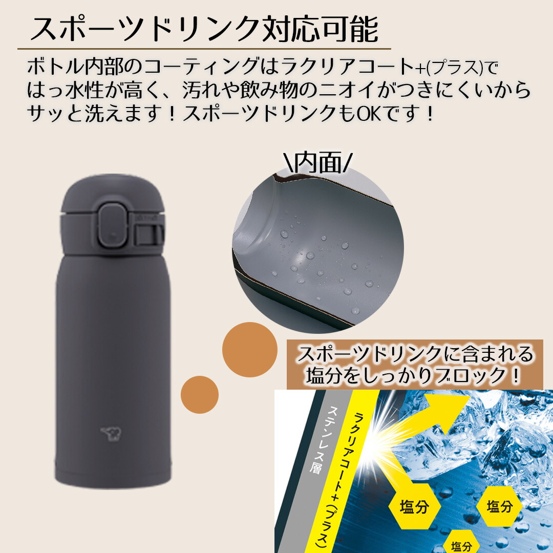 洗うのが楽 ワンタッチ マグ 480ml 象印 魔法瓶 SM-WS48 保冷 保温