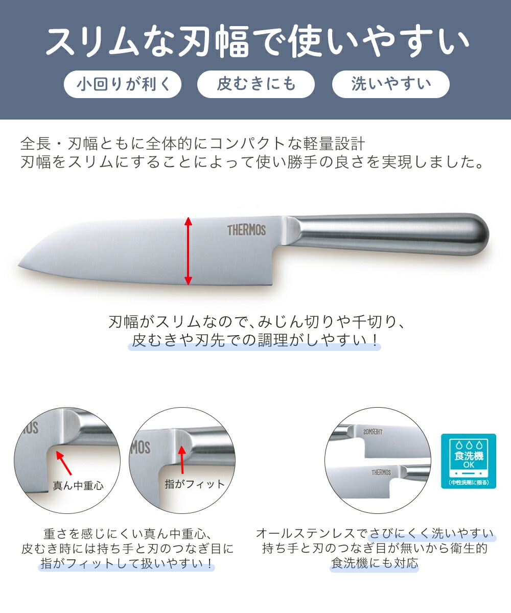 ファインエッジ 小三徳包丁 ステンレス KKA-S145 食洗機対応 サーモス