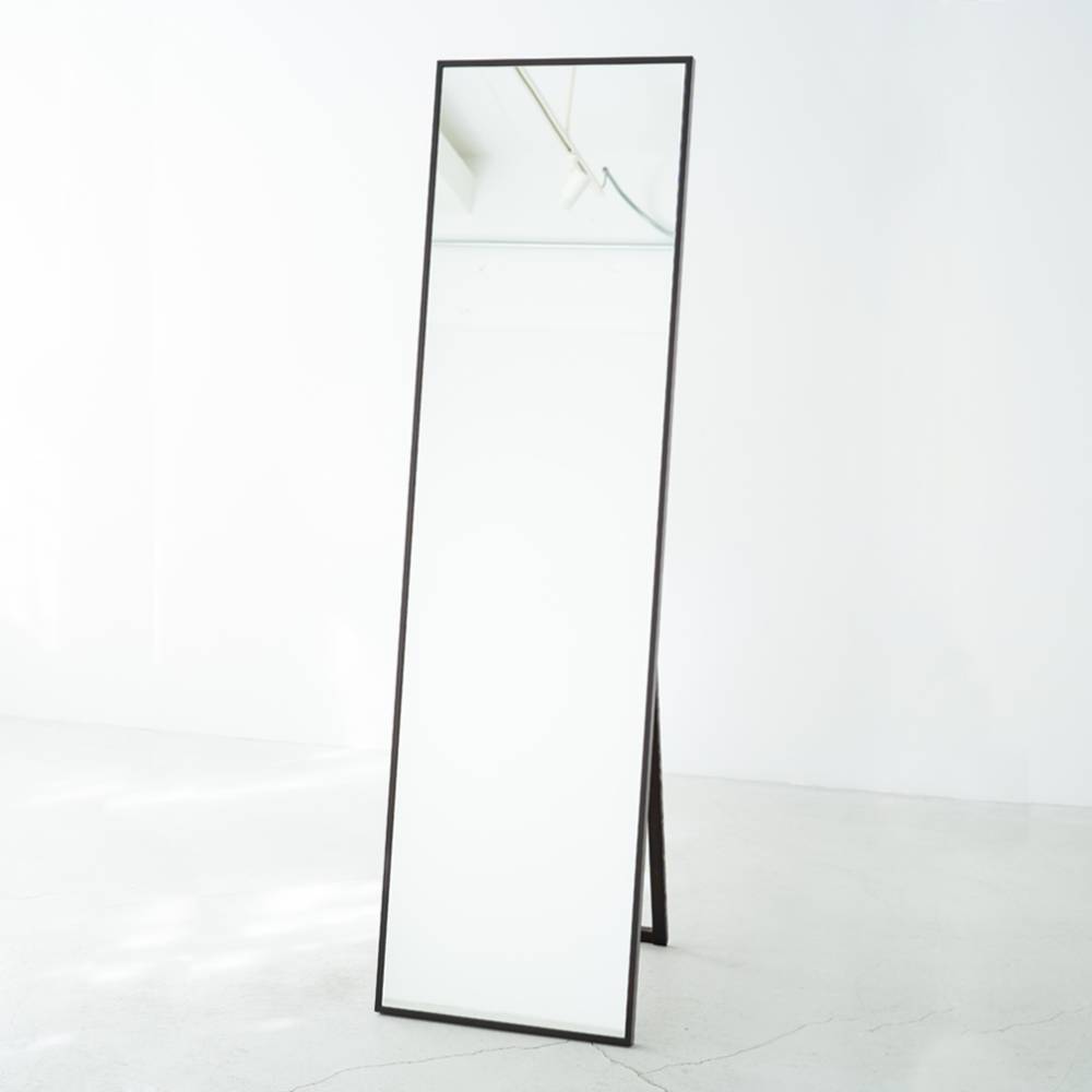 細枠 スタンドミラー 幅42cm NK-3 天然木 鏡 姿見 全身鏡 組立不要