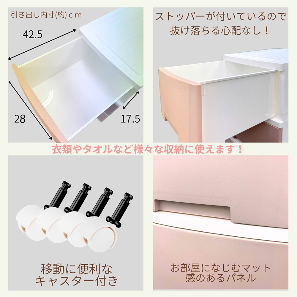 爆買 ニューライフスリム 収納ボックス 3段 キャスター付き グリーン