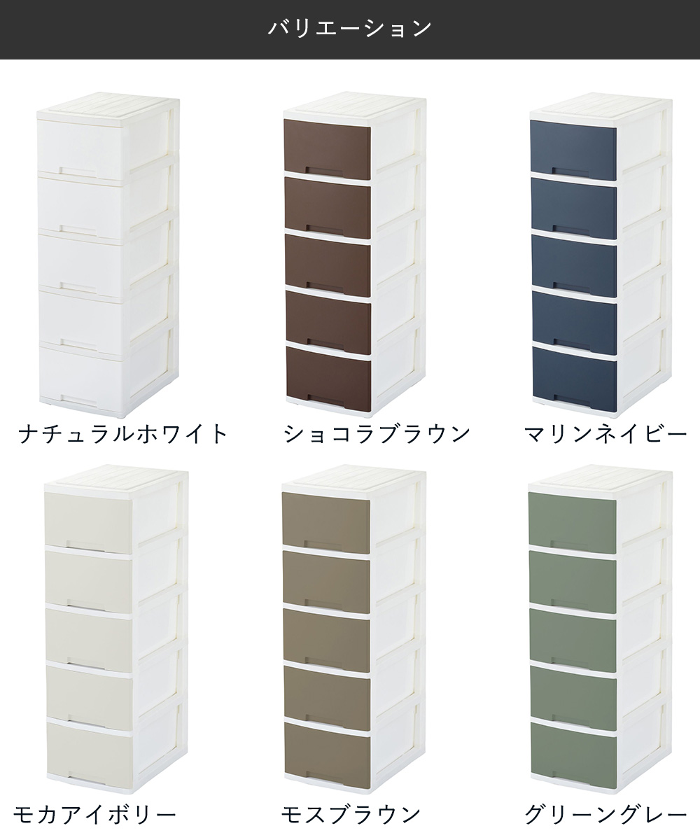 ニューライフスリム 収納ボックス 5段 キャスター付き グリーンパル