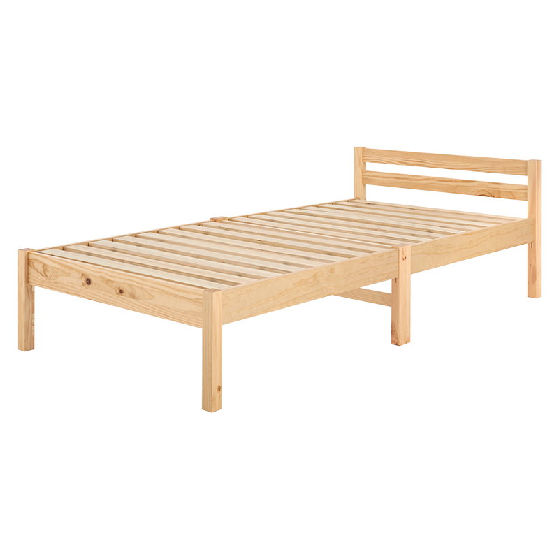 ベッドフレーム シングル 簡単組立 工具不要 木製 天然木 すのこ床板 耐荷重200kg 頑丈設計