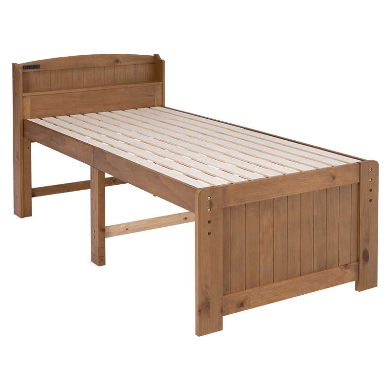 ベッド ベッドフレーム ポケットコイル マットレス付き すのこベッド シングル ハイタイプ 木製 天...
