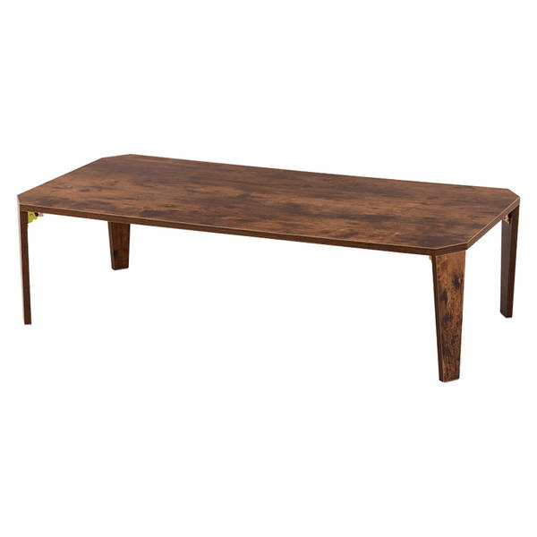 テーブル 折れ脚 センターテーブル 120×60cm フォールディングテーブル 折りたたみ式 古木調デザイン｜kanaemina-kagu｜02