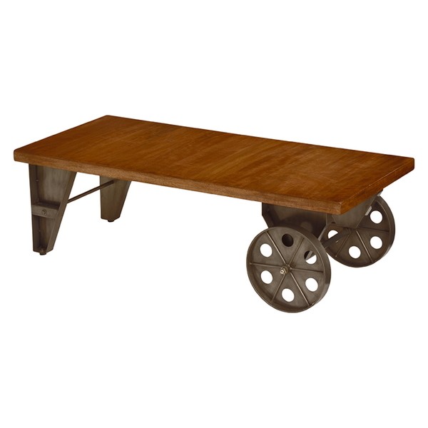 ローテーブル トロリーテーブル 車輪キャスター付き 木製 スチール 