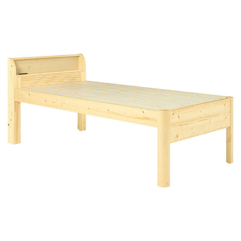 ベッド ベッドフレーム マットレス付きセット シングル ミドルタイプ 組み立て簡単 頑丈 耐荷重400kg 木製 すのこ床板 ポケットコイルマットレス｜kanaemina-kagu｜02