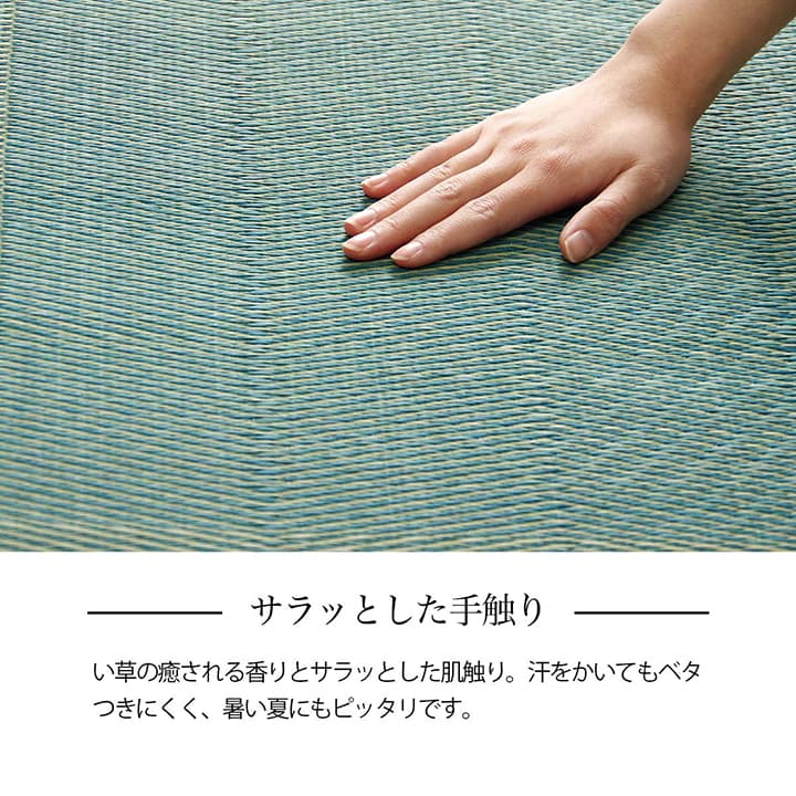 ござ 花ござ い草ラグ 畳の上敷き 江戸間 6畳 ルネ 格子柄 市松柄 和室 敷物 カーペット リビング ナチュラル シンプル 夏 抗菌防臭 消臭_6