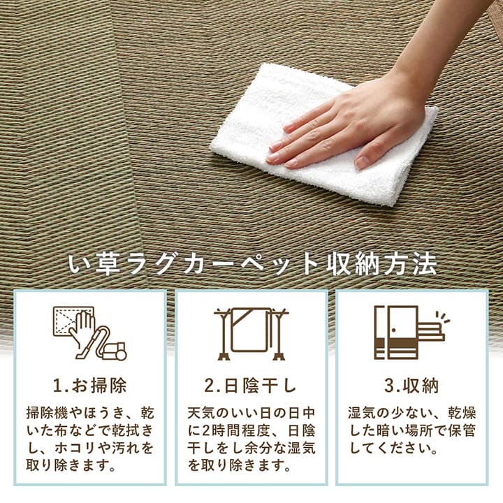 ござ 花ござ い草ラグ 畳の上敷き 本間 4.5畳 ルネ 格子柄 市松柄 和室 敷物 カーペット リビング ナチュラル シンプル 夏 抗菌防臭 消臭