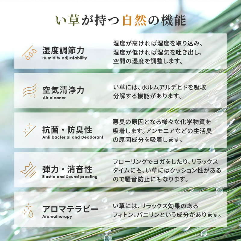 い草ラグ カーペット 本間 8畳用 裏貼り無し 若月 染めい草 市松柄 おしゃれ 和モダン 畳の上敷き 畳の上に敷くもの ござ 和室 洋室｜kanaemina-kagu｜11