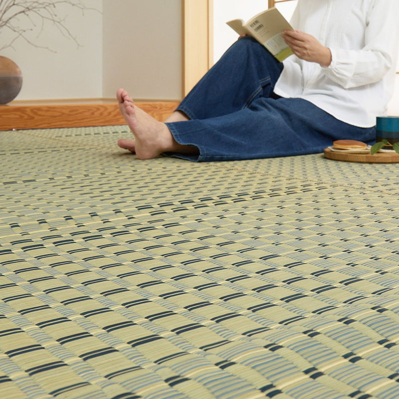 い草ラグ ござ 上敷き カーペット 江戸間 4.5畳 261x261cm 清澄 和風 市松模様 掛川織 天然い草 裏貼り フローリング対応_14