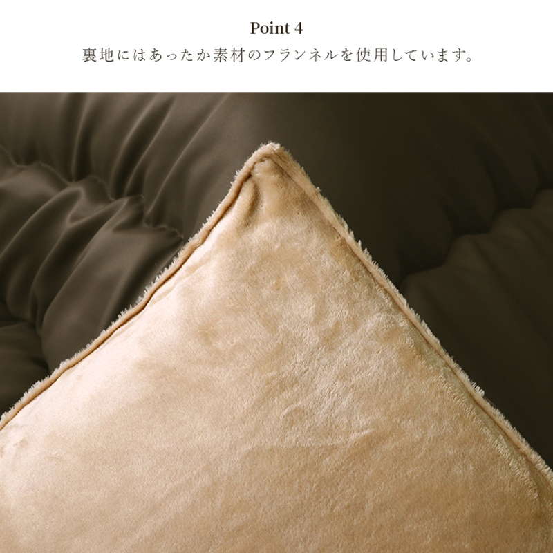 こたつ布団 大判 長方形 205×285cm コタツ布団 厚手 厚掛け布団 おしゃれ レザー調生地 無地 シンプル 裏地フランネル 国内綿入れ加工の画像