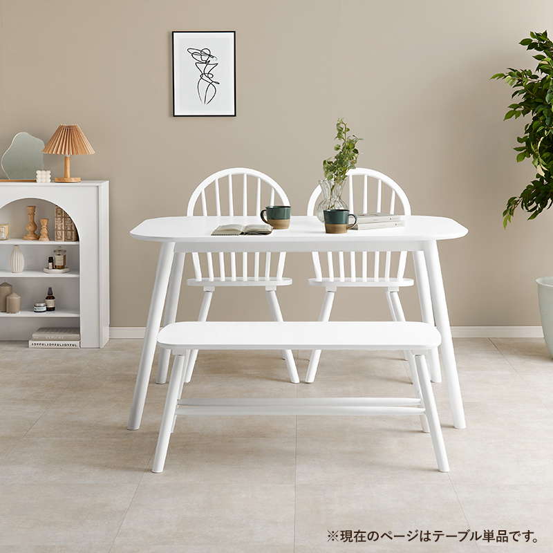 ダイニングテーブル カフェテーブル 長方形 120x75cm 木製 天然木 ラバーウッド 木目調 シンプル モノトーン_20