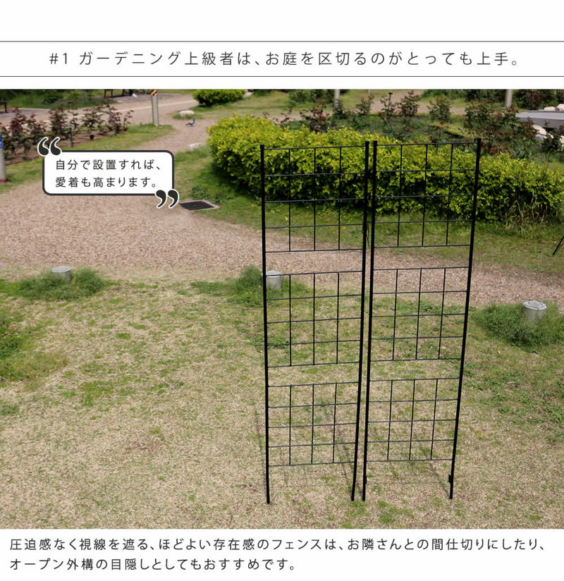 購入日本 ガーデンフェンス アイアンフェンス DIY 挿し込み式 スリム ハイタイプ 幅42 高さ176cm 2枚 グラフ グリーンカーテン