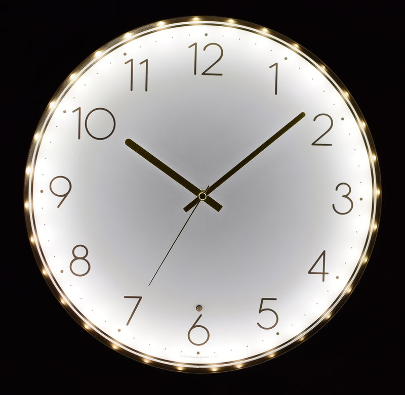 壁掛け時計 ウォールクロック 間接照明ライト機能付き 連続秒針 シンプル おしゃれ インテリア時計｜kanaemina-kagu｜05