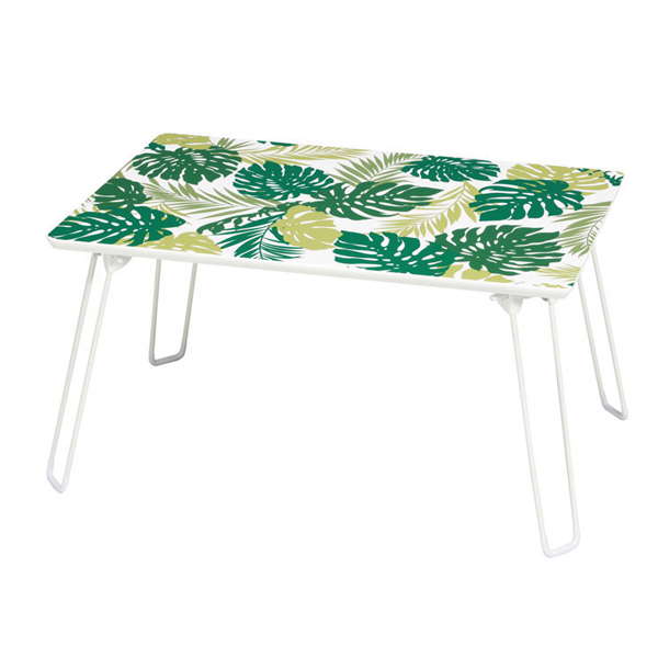 テーブル 折りたたみテーブル 60×40cm サイドテーブル ミニテーブル ローテーブル おしゃれ 南国風 グリーンモンステラ ボタニカルデザイン｜kanaemina-kagu｜02