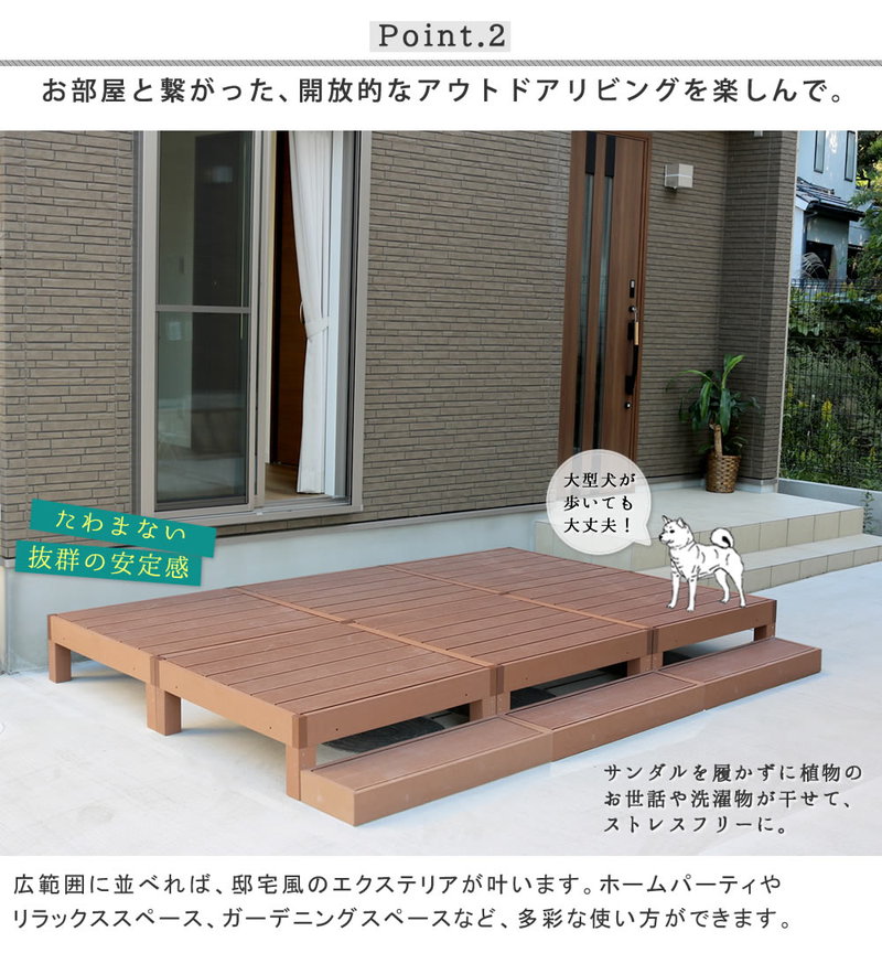 ウッドデッキ 人工木 DIY キット ウッドデッキ 90×90cm 4台 腐らない