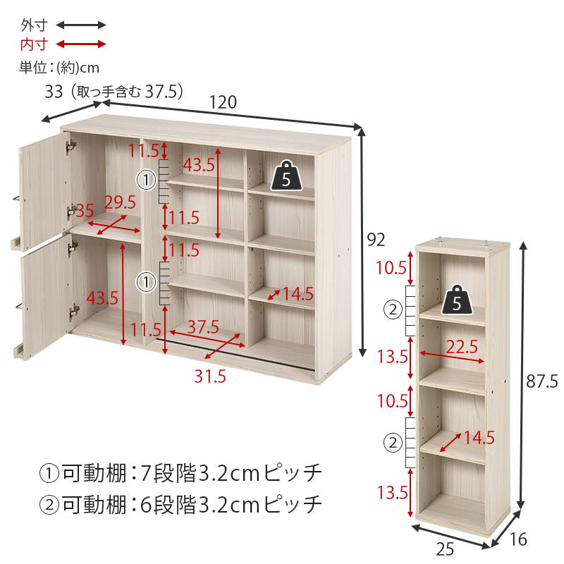 HAGiHARA(萩原) 本棚 漫画本 単行本 コミックラック 幅120cm 扉収納 HAGiHARA(萩原) 本棚 漫画本 単行本 コミックラック 幅120cm 扉収納