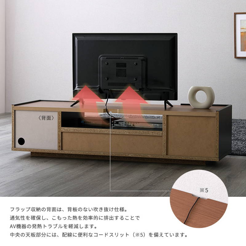テレビ台 TVボード 幅140cm モルタル調×木目 モダンテイスト 日本製