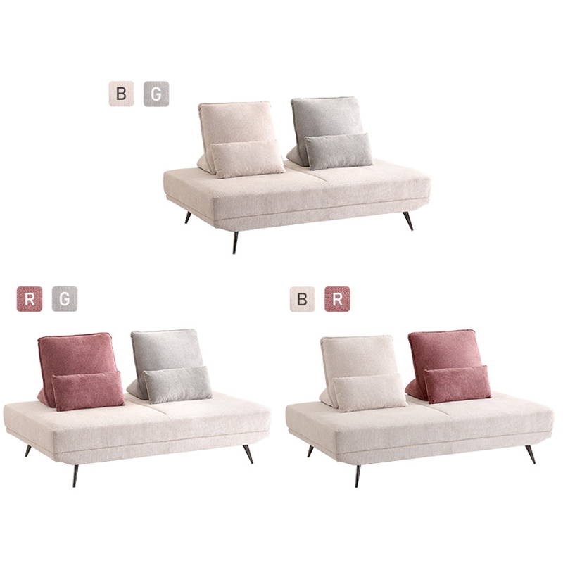 アイランドソファ 2人掛け 背当てクッション 枕クッション 各2個付き