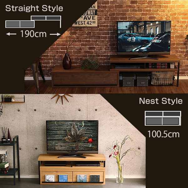 テレビ台 ローボード 伸縮TV台 完成品 幅100.5-190cm おしゃれ