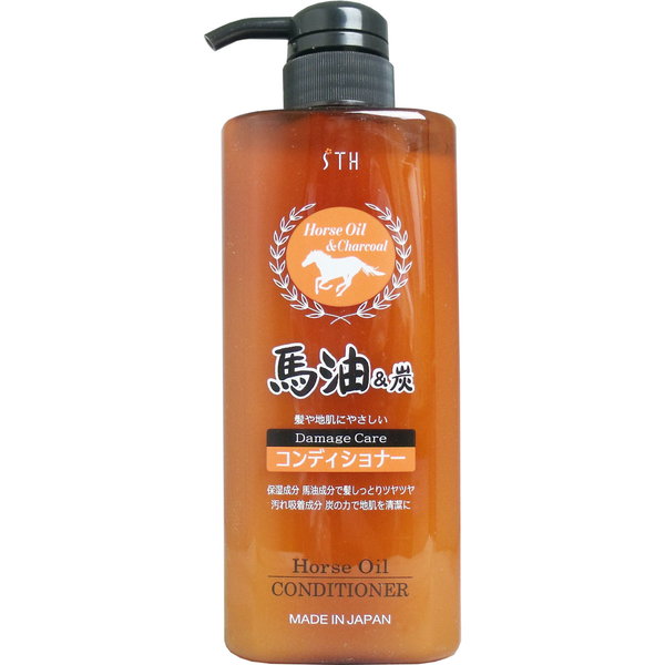 ヘアコンディショナー 馬油＆炭 コンディショナー 本体ボトル 600ml