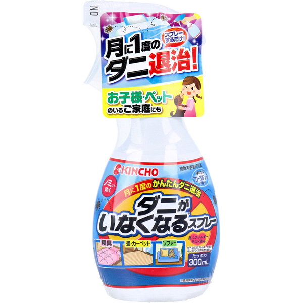 ダニ駆除スプレー 布団 布製品用 金鳥 ダニがいなくなるスプレー ほのかなフローラルソープの香り 300ml｜kanaemina