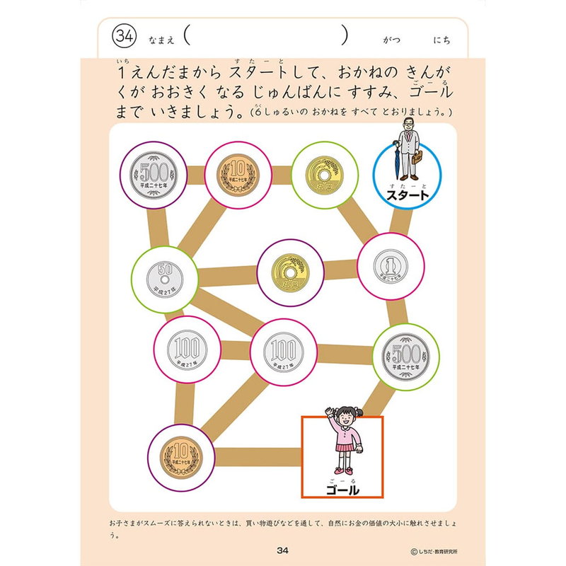 七田式 知力ドリル 3歳 4歳 おかね 幼児の脳 知育 発育促進カリキュラム｜kanaemina｜04