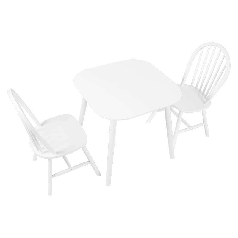 ダイニングテーブルセット ウィンザーチェア2脚 3点セット 1人〜2人用 木製 天然木 天板75x75cm チェア形状 ボウバックタイプ | HAGiHARA | 02