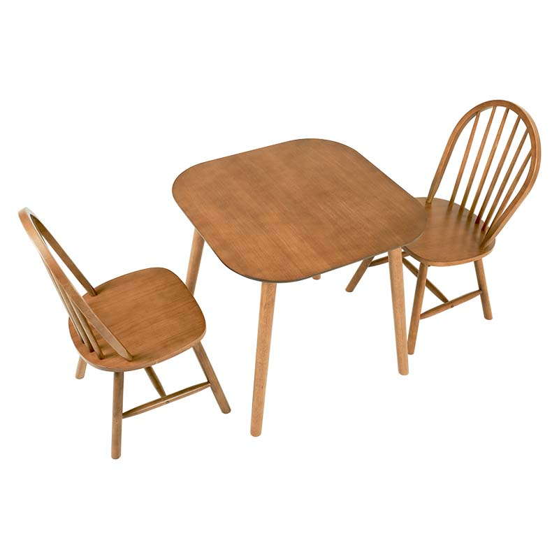ダイニングテーブルセット ウィンザーチェア2脚 3点セット 1人〜2人用 木製 天然木 天板75x75cm チェア形状 ボウバックタイプ | HAGiHARA | 03