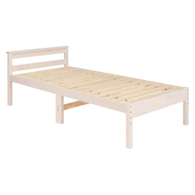 ベッドフレーム シングル 高さ3段階調節 木製 すのこ 床板 頑丈 敷布団使用可能 コンセント付き｜kanaemina｜04