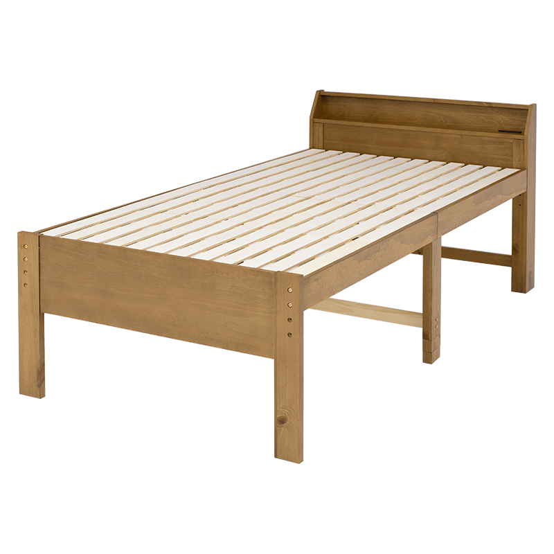 セミダブルベッド 木製 ベッドフレーム 高さ調節 布団が使える すのこ床板 頑丈 耐荷重350kg ...