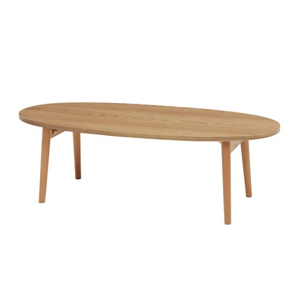 木製楕円形テーブル 約150cm x 80cm ダイニングテーブル 4人掛け 木目 幅150cm （ 奥行80cm