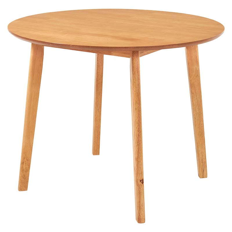 ダイニングテーブル カフェテーブル 円形 丸型 直径90cm 木製 天然木 ラバーウッド 木目調 シンプル モノトーン｜kanaemina｜02