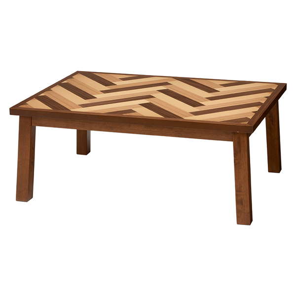 こたつ テーブル リビングコタツ おしゃれ 長方形 幅105cm 木製 ヘリンボーン柄 家具調こたつ...