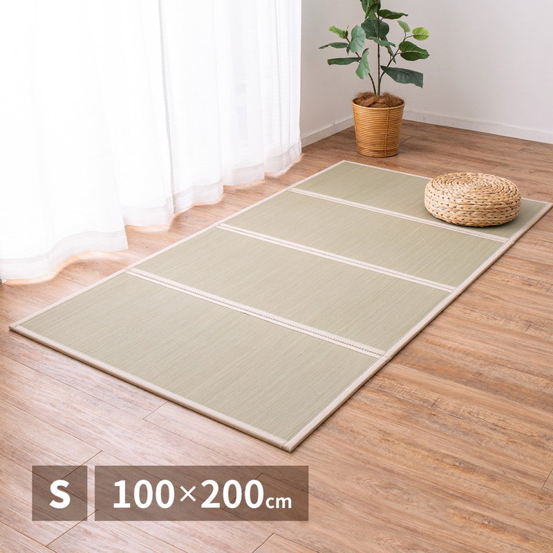 畳マットレス い草 ヨガマット 折りたたみ 四つ折り シングル 100×200×1.1cm ストレッチ 布団の下敷き 畳マットレス 貴船｜kanaemina