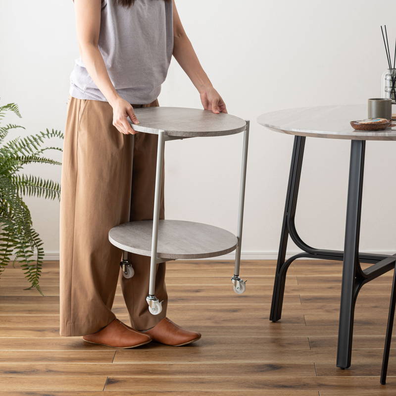 東谷 サイドテーブル ソファサイド ワゴン ラウンド 円形 丸型