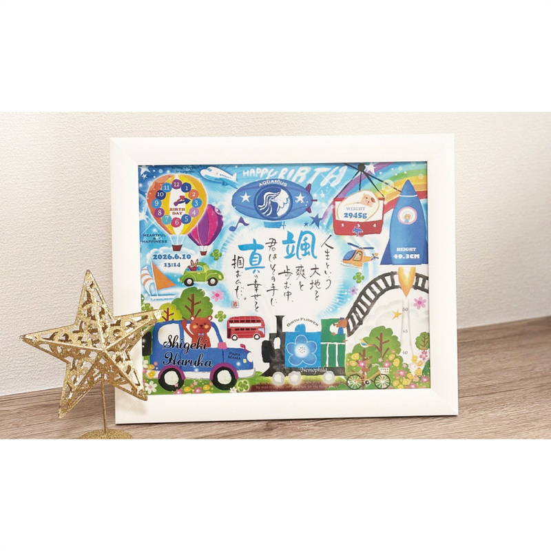 WILL BE ネームインポエム 幸せの記録 名前入りポエム額ホワイト1人用<お仕立て券> | ブランド登録なし | 03