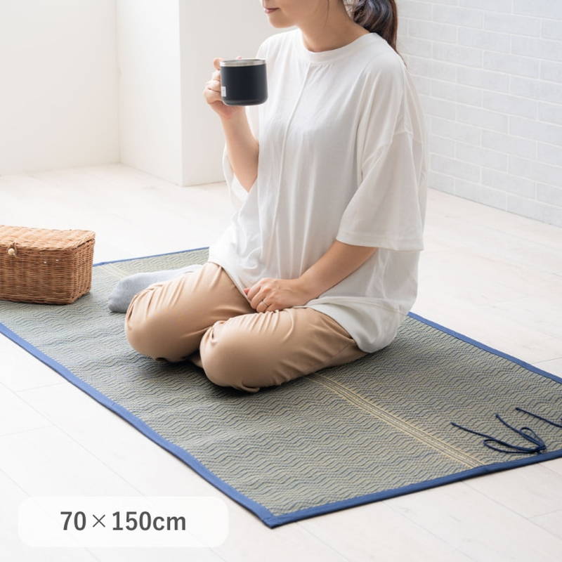 イケヒコ い草ラグ レジャーシート アウトドア用 70x150cm ミニ 小さい