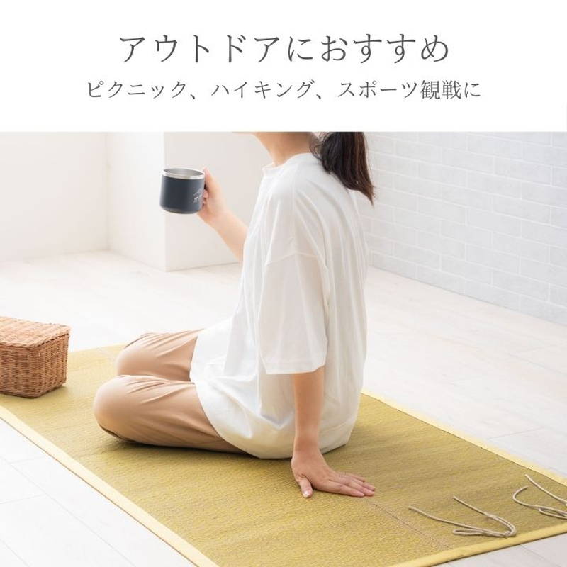 イケヒコ い草ラグ レジャーシート アウトドア用 70x150cm ミニ 小さい
