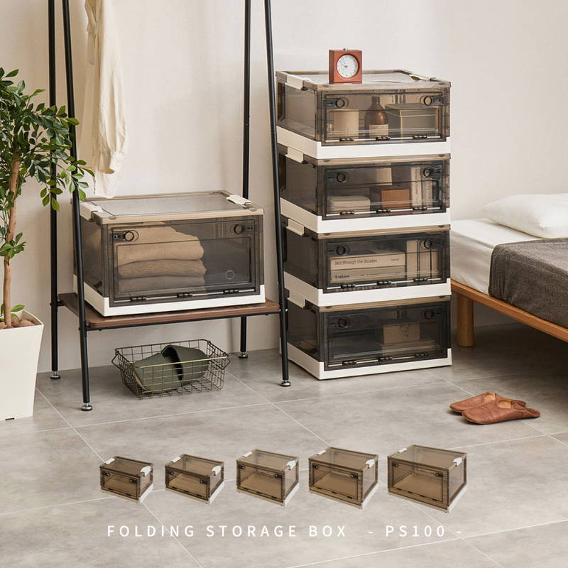収納ボックス 収納ケース Mサイズ 30L 5個セット オリコン 折りたたみ 積み重ね フタ付き 前開き 後ろ開き 上開き_19