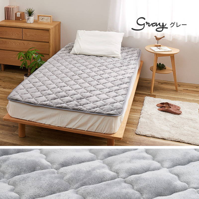 【ハナ】あったか敷きパッド Amazon｜DGKSJ 敷きパッド グレー シングル 100×200cm 冬