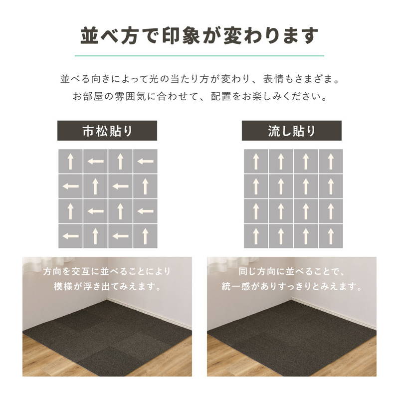 タイルカーペット 40x40cm 8畳用 80枚組 吸着マット 犬 猫 ペット対応 置くだけ簡単 滑りにくい 洗えるマット